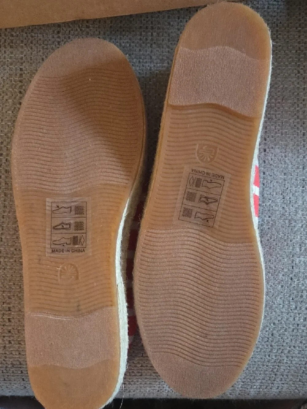 Soludos Coral and Cream Striped Espadrille Slip-Ons 9